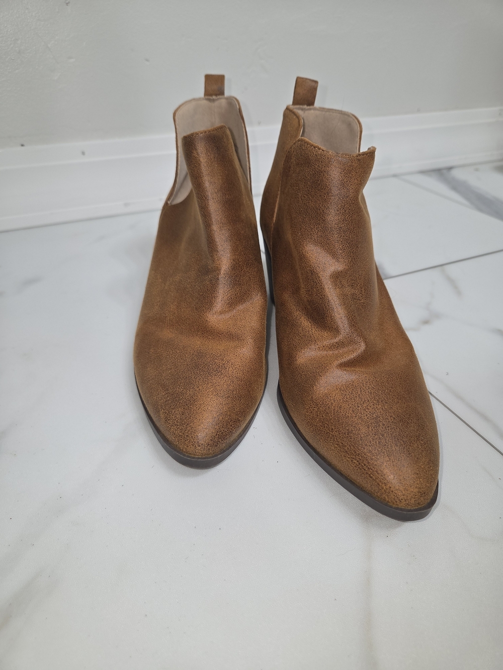Women’s Brown Pointed Toe Chelsea Ankle Boots